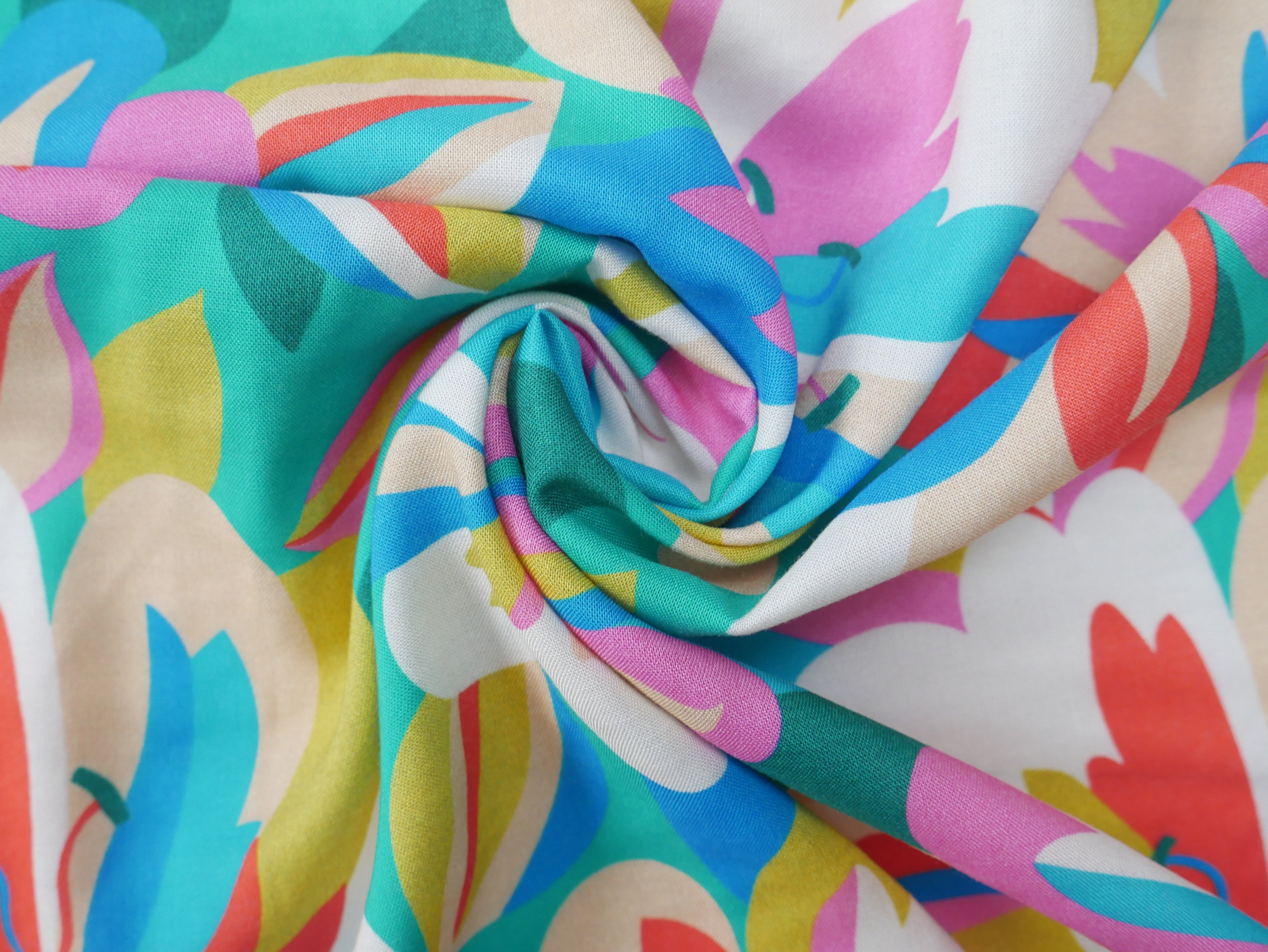 Dashwood Tapestry Floral Rayon in Green-Viscose Challis-Flying Bobbins Haberdashery