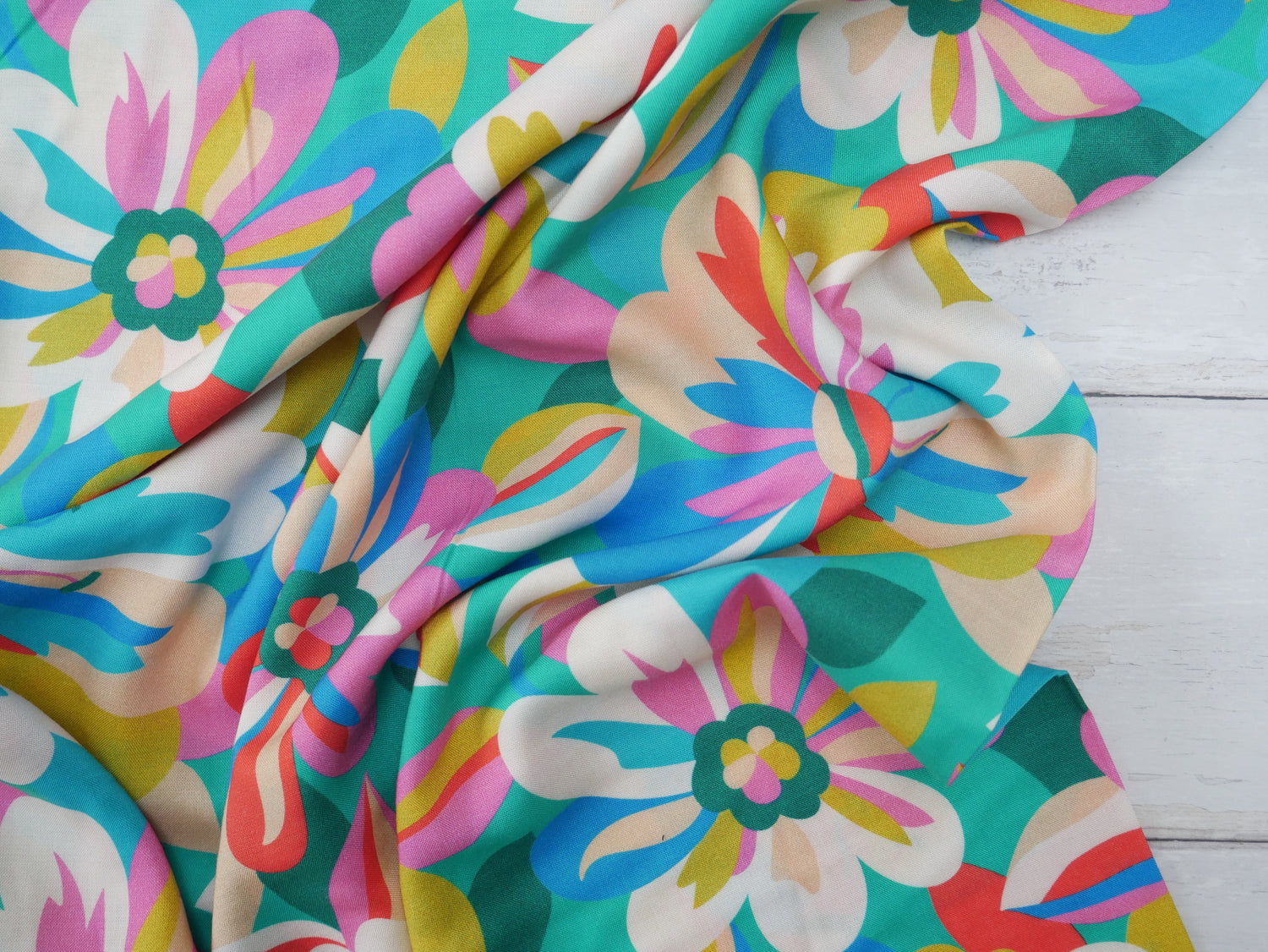 Dashwood Tapestry Floral Rayon in Green-Viscose Challis-Flying Bobbins Haberdashery