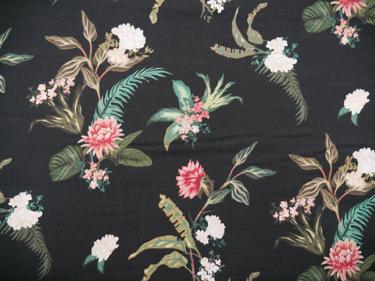 Lady McElroy Dame Fleur Linen-Look Crepe in Black-Viscose Crepe-Flying Bobbins Haberdashery