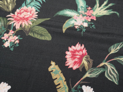 Lady McElroy Dame Fleur Linen-Look Crepe in Black-Viscose Crepe-Flying Bobbins Haberdashery