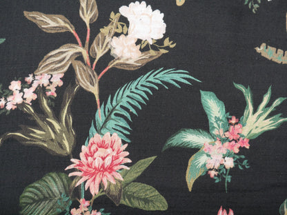 Lady McElroy Dame Fleur Linen-Look Crepe in Black-Viscose Crepe-Flying Bobbins Haberdashery