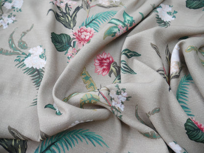 Lady McElroy Dame Fleur Linen-Look Crepe in Latte-Viscose Crepe-Flying Bobbins Haberdashery