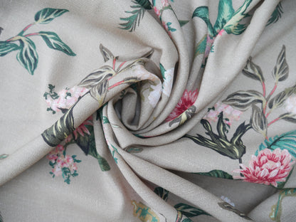 Lady McElroy Dame Fleur Linen-Look Crepe in Latte-Viscose Crepe-Flying Bobbins Haberdashery