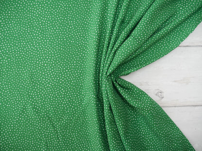 Lady McElroy Raining Dots Viscose Challis Lawn in Emerald-Viscose Challis-Flying Bobbins Haberdashery