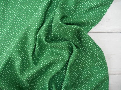 Lady McElroy Raining Dots Viscose Challis Lawn in Emerald-Viscose Challis-Flying Bobbins Haberdashery