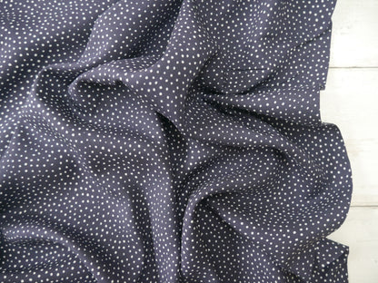 Lady McElroy Raining Dots Viscose Challis Lawn in Navy-Viscose Challis-Flying Bobbins Haberdashery