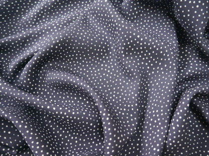 Lady McElroy Raining Dots Viscose Challis Lawn in Navy-Viscose Challis-Flying Bobbins Haberdashery