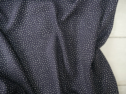 Lady McElroy Raining Dots Viscose Challis Lawn in Navy-Viscose Challis-Flying Bobbins Haberdashery
