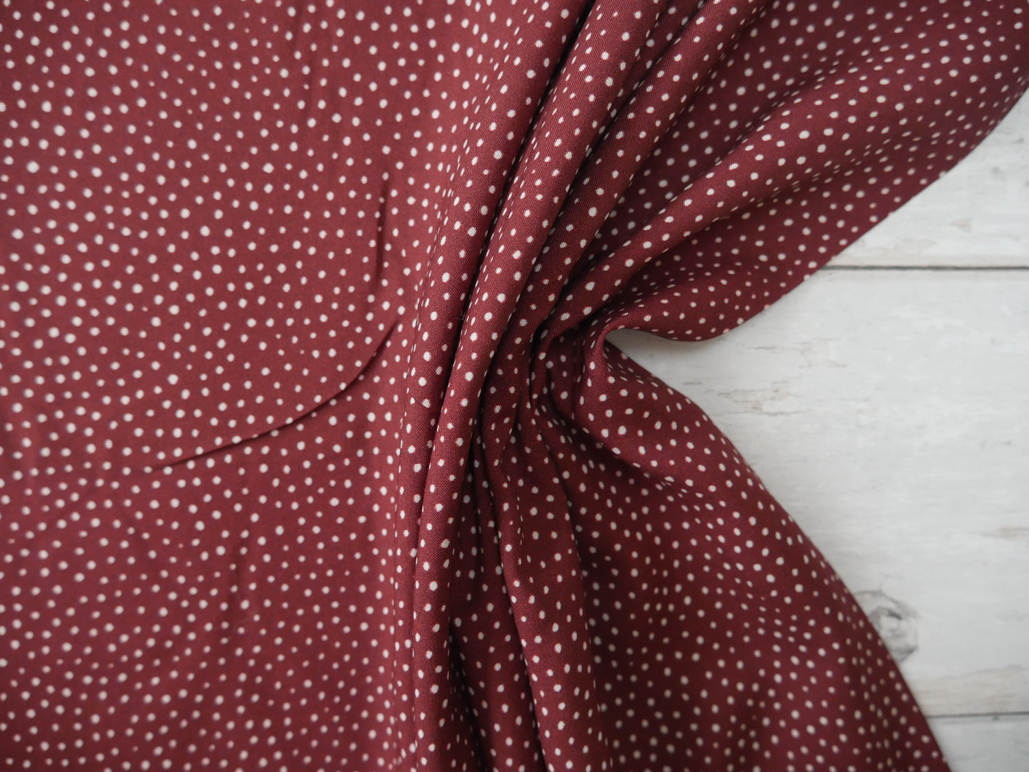 Lady McElroy Raining Dots Viscose Challis Lawn in Mocha-Viscose Challis-Flying Bobbins Haberdashery