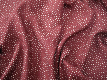 Lady McElroy Raining Dots Viscose Challis Lawn in Mocha-Viscose Challis-Flying Bobbins Haberdashery