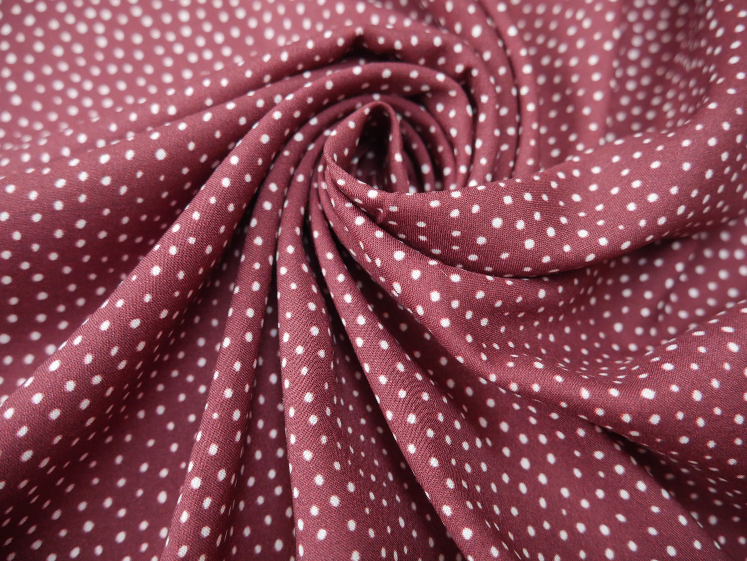 Lady McElroy Raining Dots Viscose Challis Lawn in Mocha-Viscose Challis-Flying Bobbins Haberdashery
