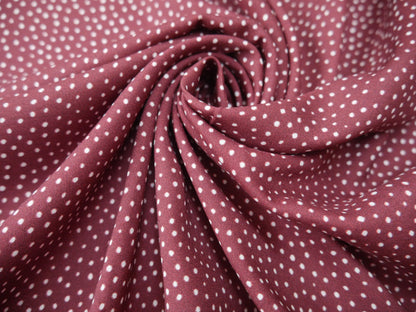 Lady McElroy Raining Dots Viscose Challis Lawn in Mocha-Viscose Challis-Flying Bobbins Haberdashery