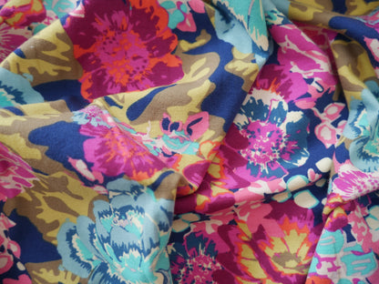AGF Cotton Jersey in Boho Fusion Aqua Di Rose-Jacquard Knit-Flying Bobbins Haberdashery