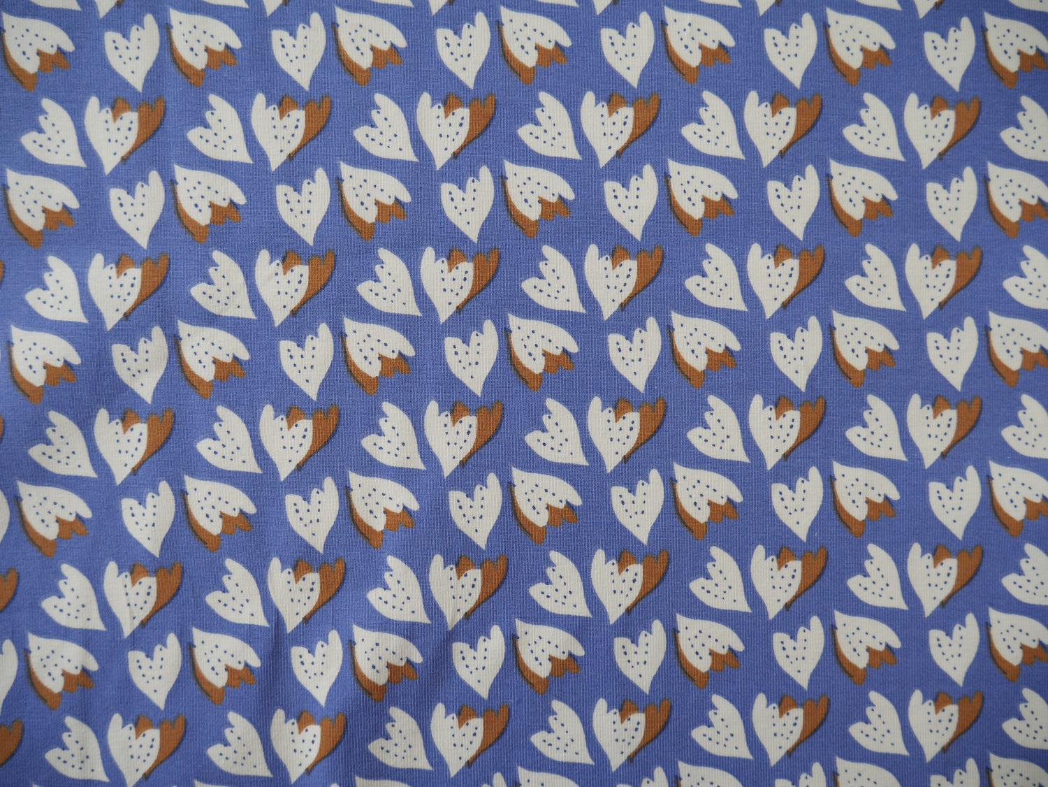 French Printed Cotton Jersey in Blue-Cotton Jersey-Flying Bobbins Haberdashery