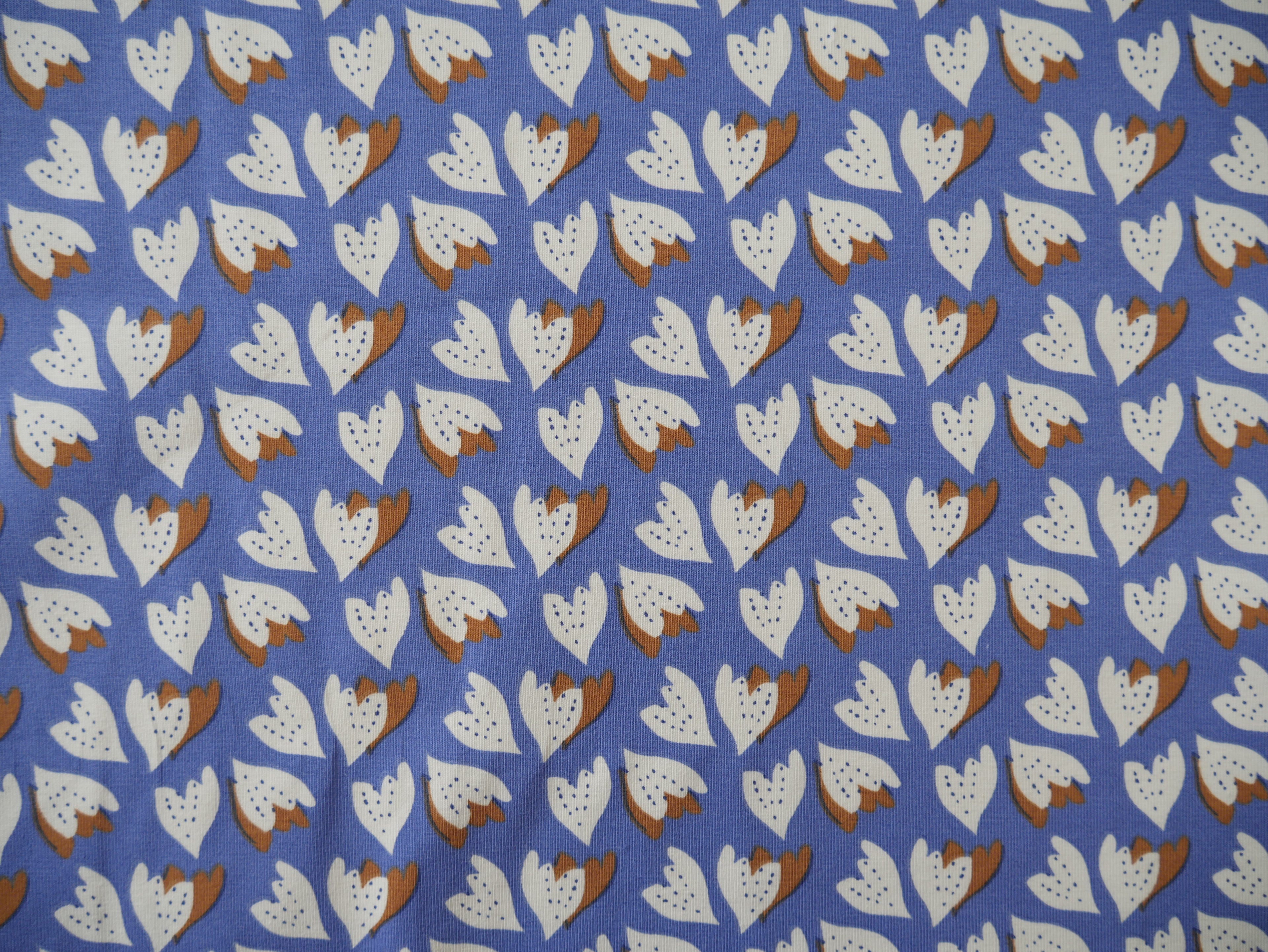 French Printed Cotton Jersey in Blue-Cotton Jersey-Flying Bobbins Haberdashery