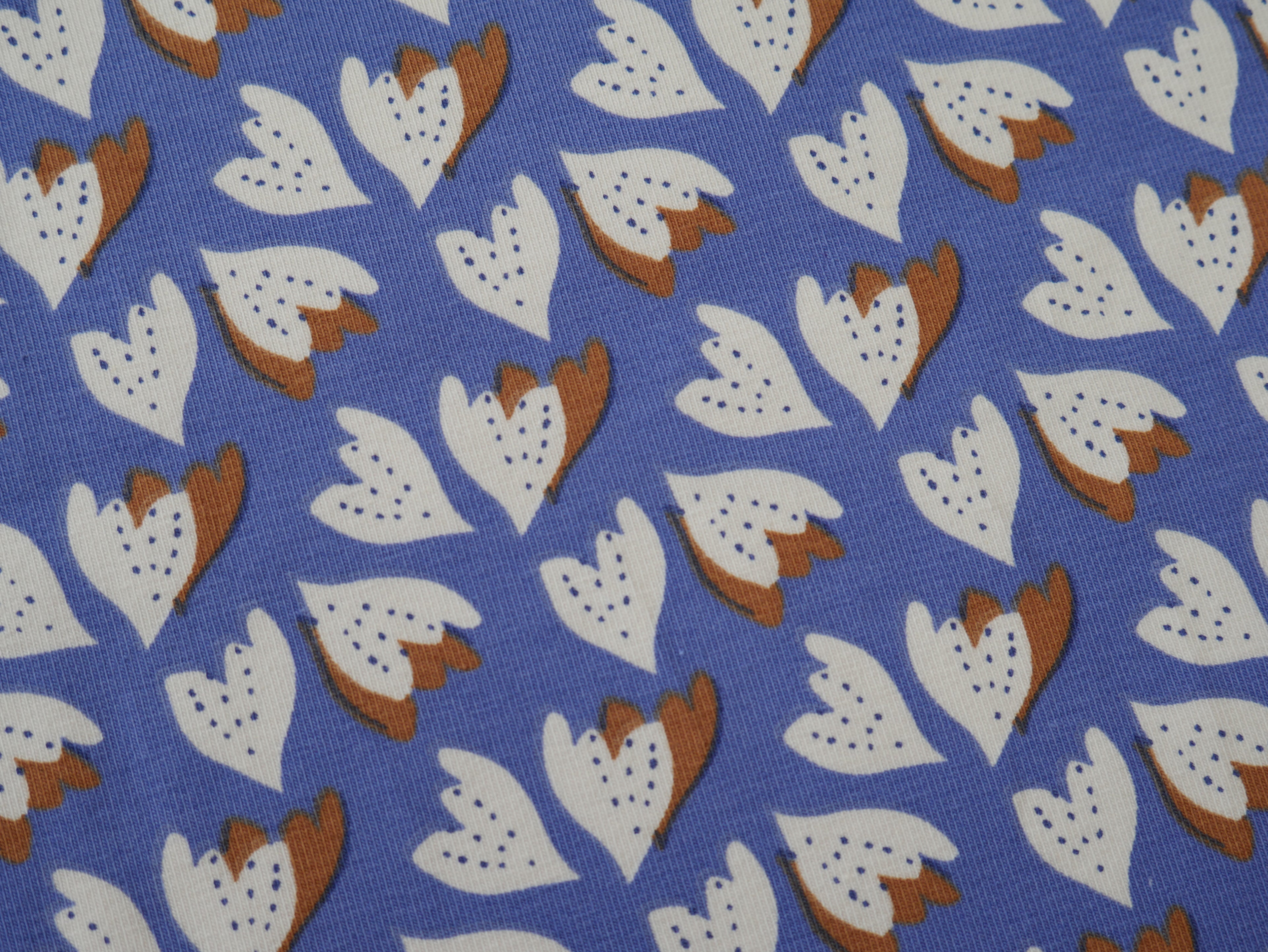 French Printed Cotton Jersey in Blue-Cotton Jersey-Flying Bobbins Haberdashery