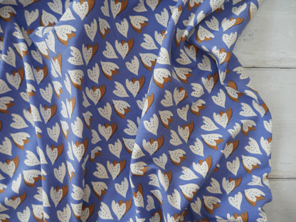 French Printed Cotton Jersey in Blue-Cotton Jersey-Flying Bobbins Haberdashery