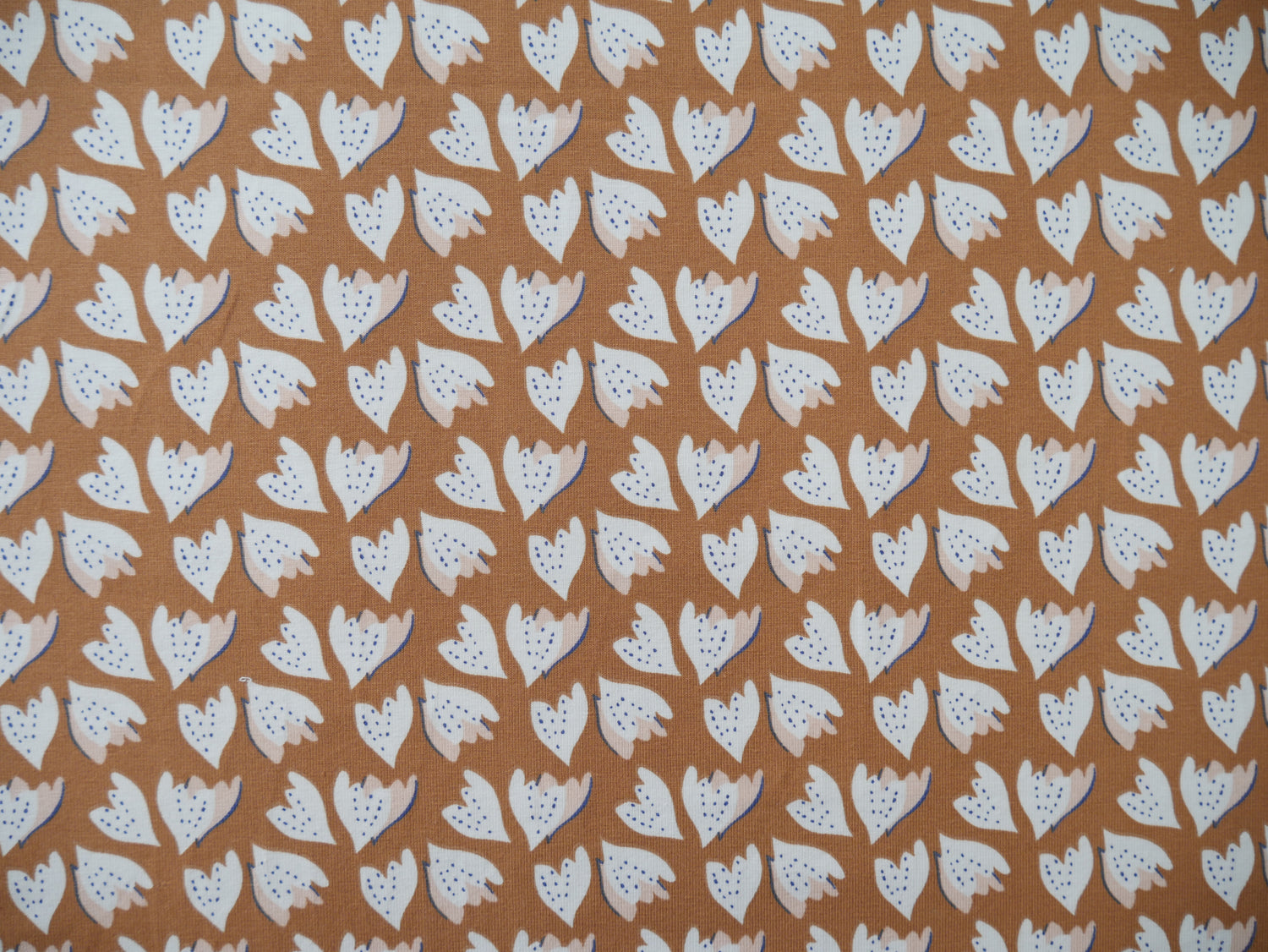 French Printed Cotton Jersey in Tan-Cotton Jersey-Flying Bobbins Haberdashery