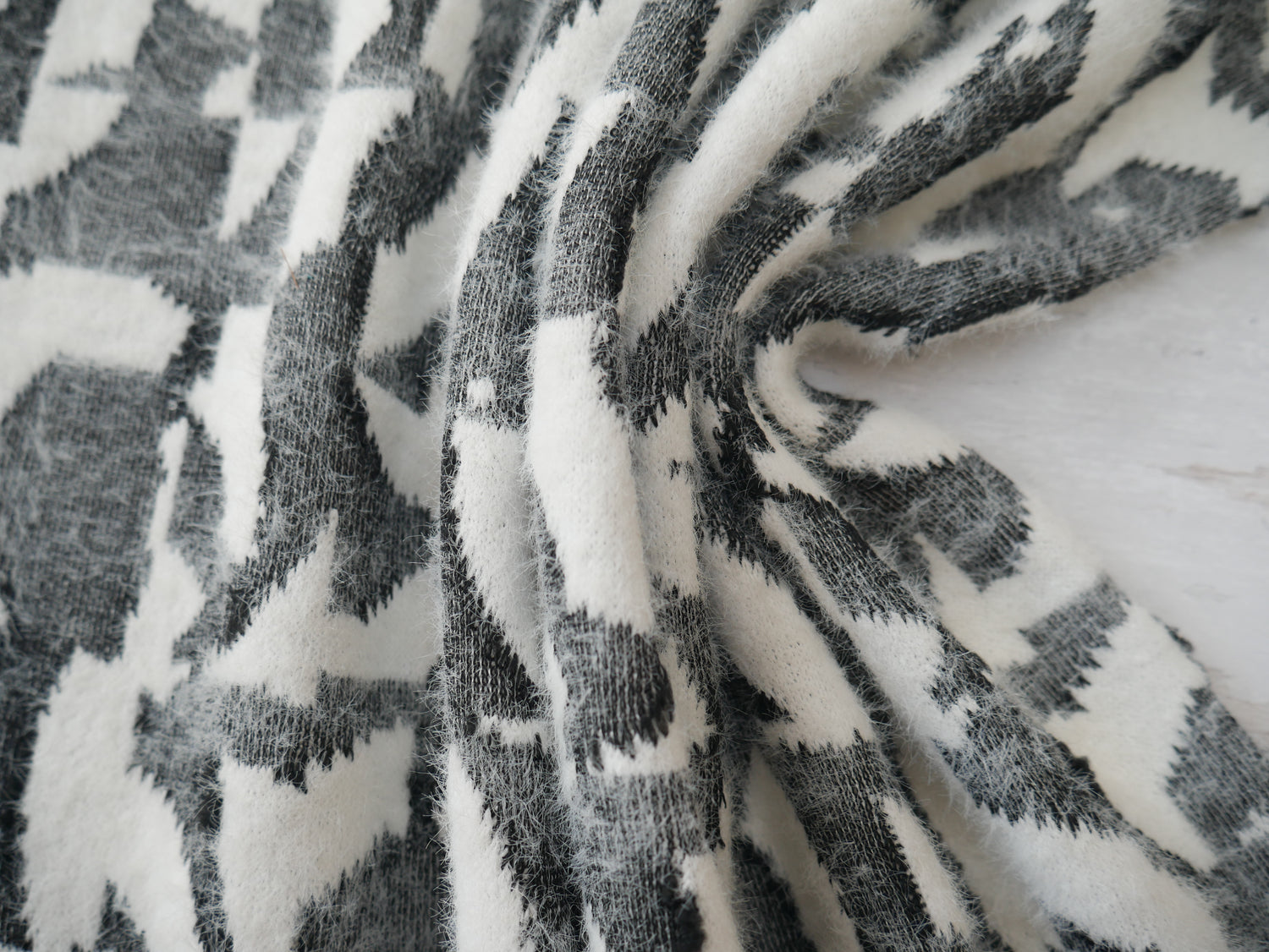 Fluffy Jacquard Knit - Geometric-Jacquard Knit-Flying Bobbins Haberdashery