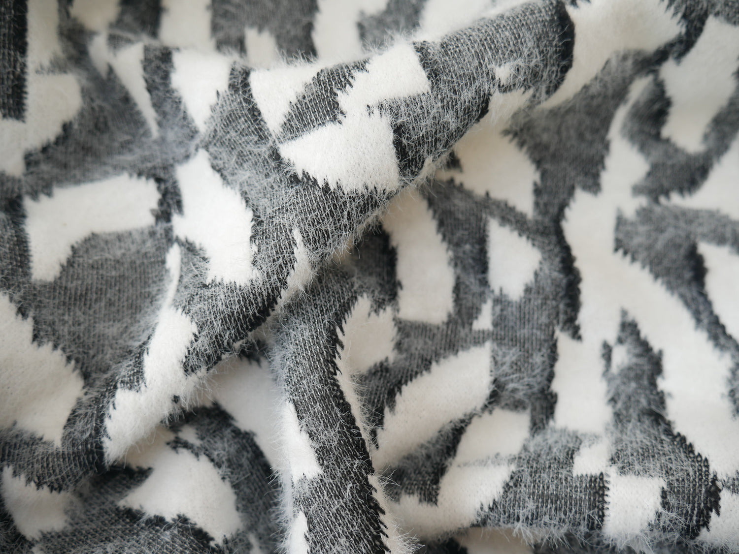 Fluffy Jacquard Knit - Geometric-Jacquard Knit-Flying Bobbins Haberdashery