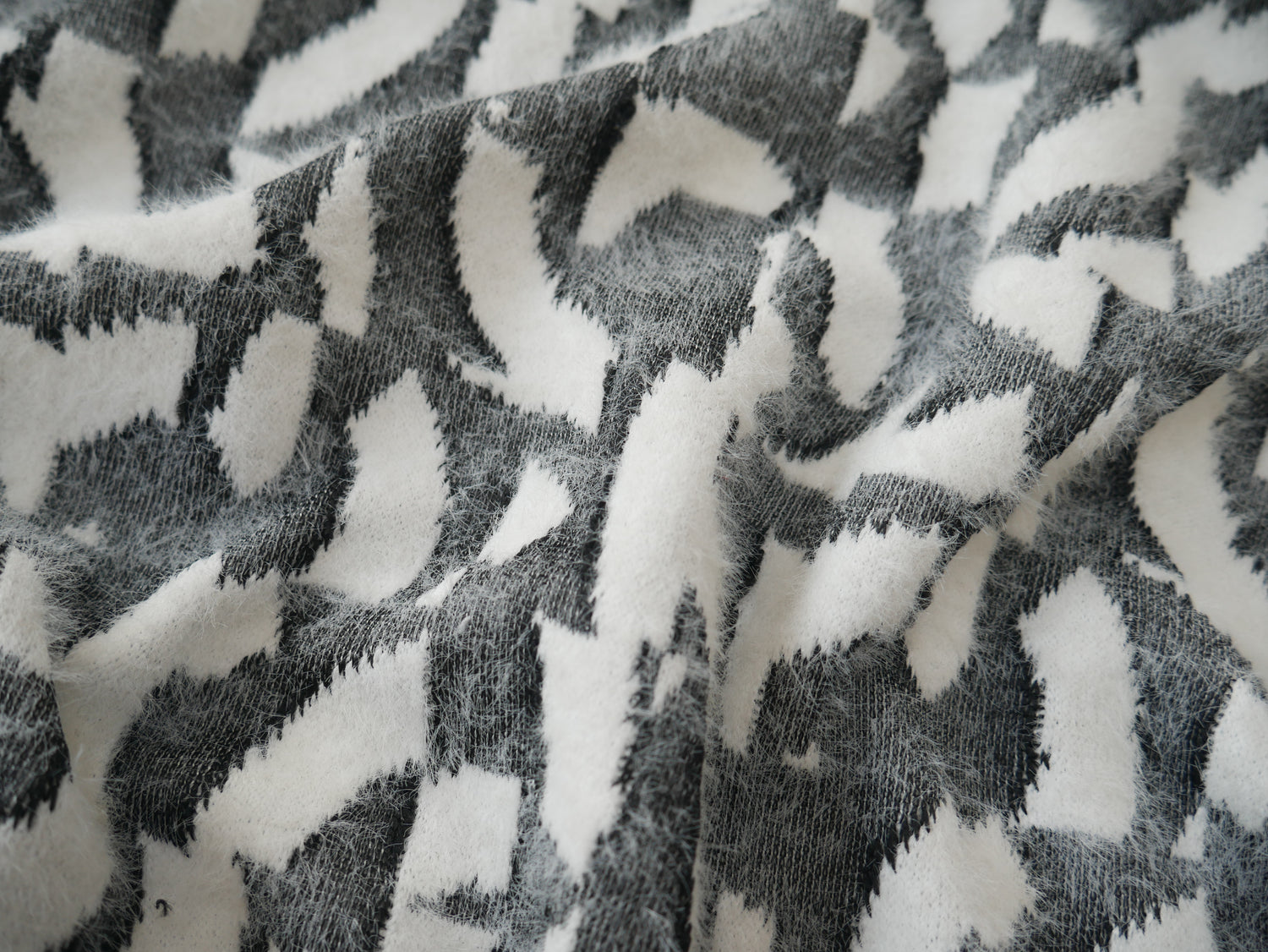 Fluffy Jacquard Knit - Geometric-Jacquard Knit-Flying Bobbins Haberdashery