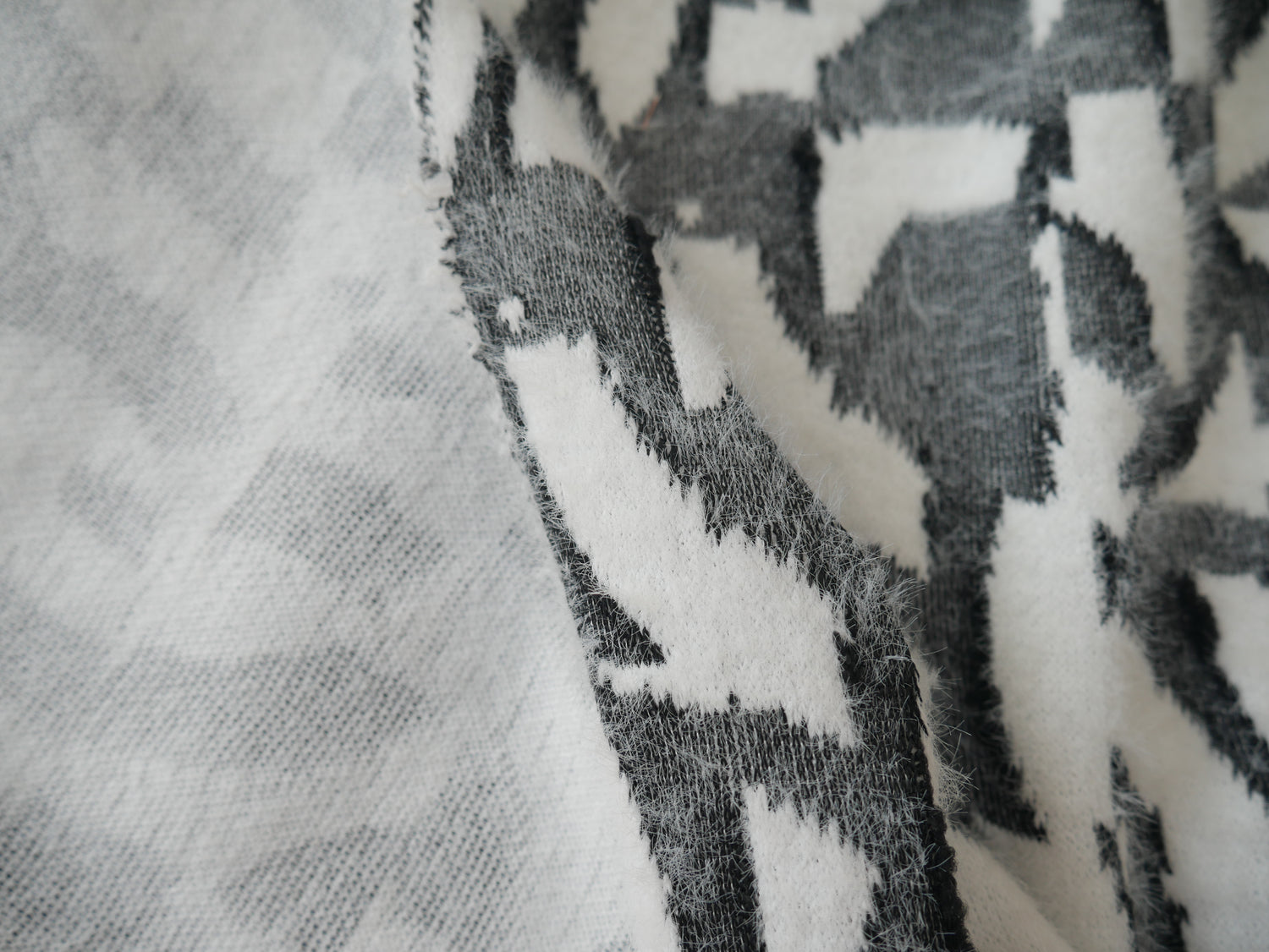 Fluffy Jacquard Knit - Geometric-Jacquard Knit-Flying Bobbins Haberdashery