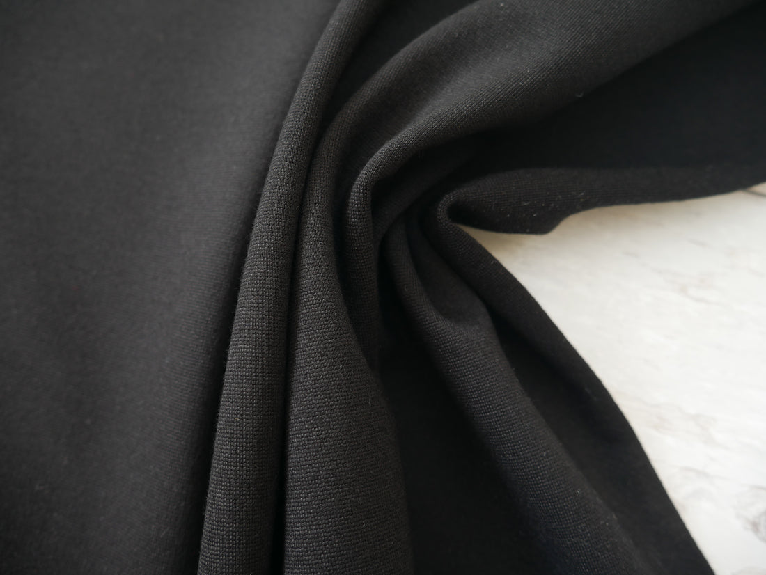 Ponte Roma in Black-Knitted Fabric-Flying Bobbins Haberdashery