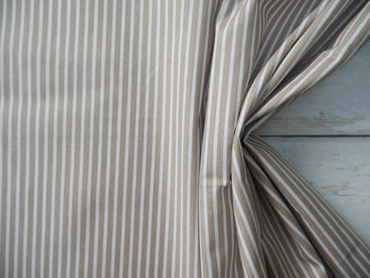 Pin-Stripe Printed Cotton, Beige £8.50 p/m-Fabric-Flying Bobbins Haberdashery