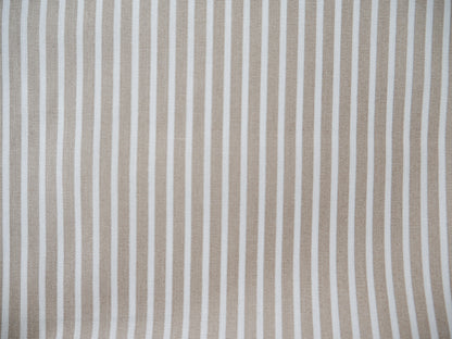 Pin-Stripe Printed Cotton, Beige £8.50 p/m-Fabric-Flying Bobbins Haberdashery