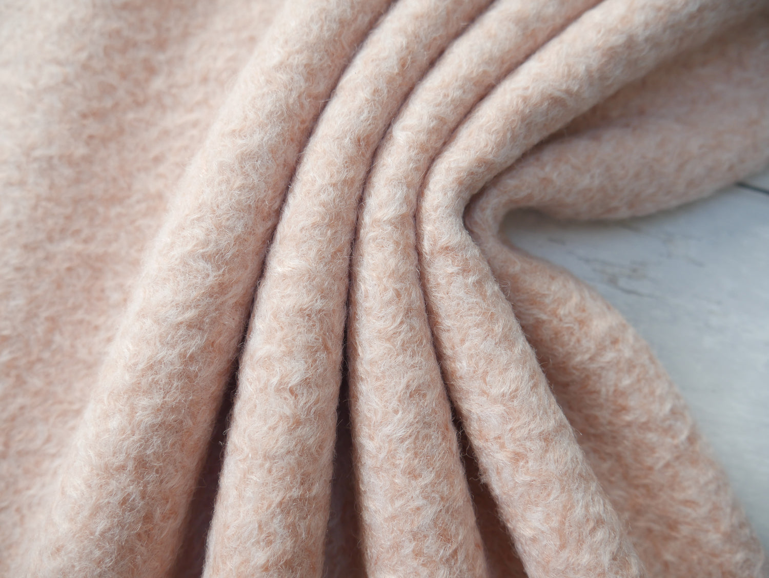 Bouclé Melange Coat Fabric in Soft Pink, £16.00 p/m-Fabric-Flying Bobbins Haberdashery