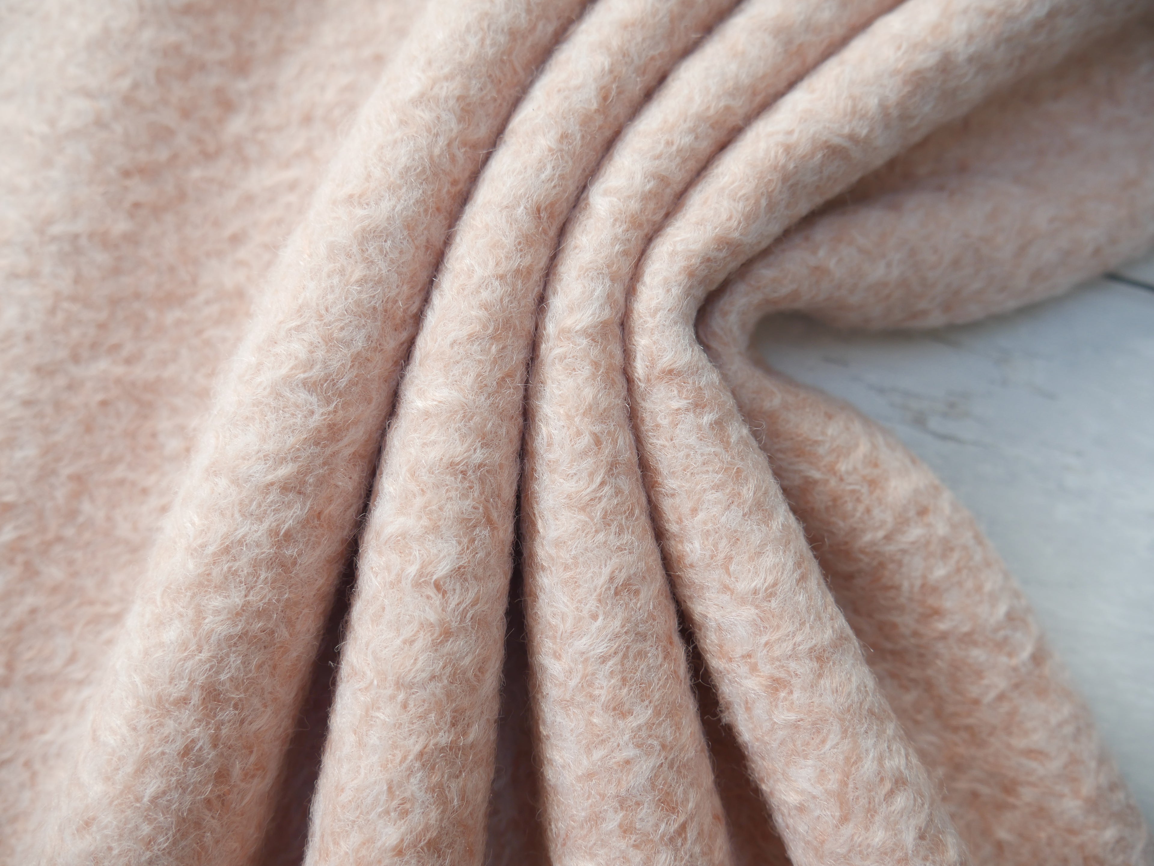 Bouclé Melange Coat Fabric in Soft Pink, £16.00 p/m-Fabric-Flying Bobbins Haberdashery