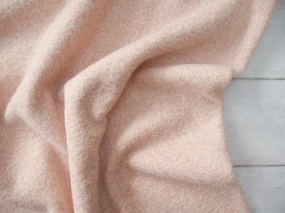 Bouclé Melange Coat Fabric in Soft Pink, £16.00 p/m-Fabric-Flying Bobbins Haberdashery