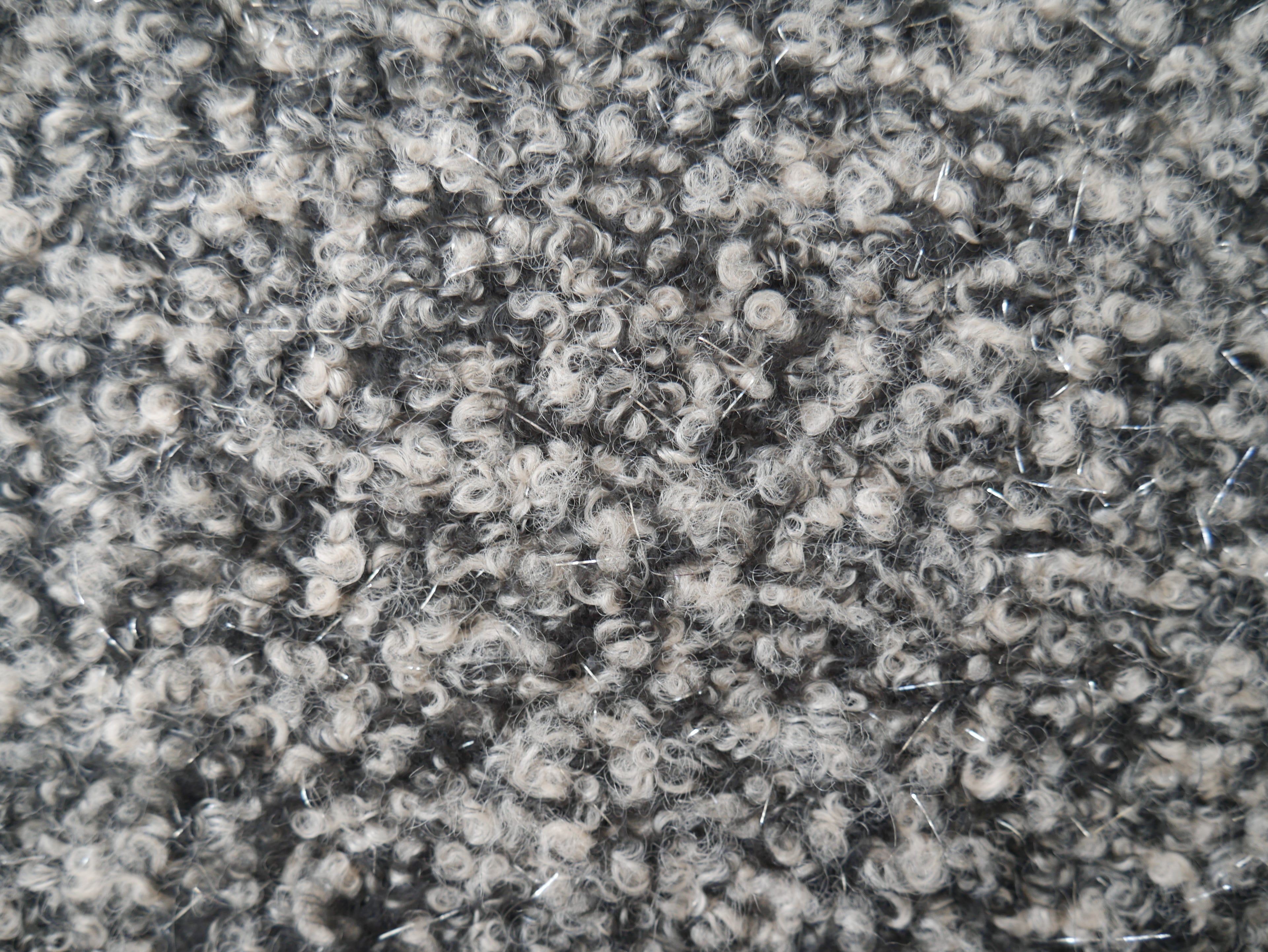 Bouclé Lurex Coat Fabric in Salt &amp; Pepper, £16.50 p/m-Fabric-Flying Bobbins Haberdashery