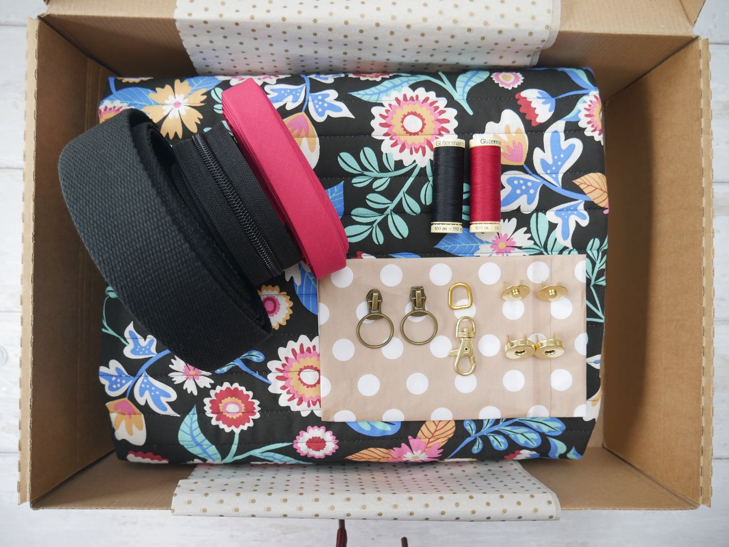 Bella Quilted Bag Kit - Kaleria Quilted Cotton-Sewing Kit-Flying Bobbins Haberdashery