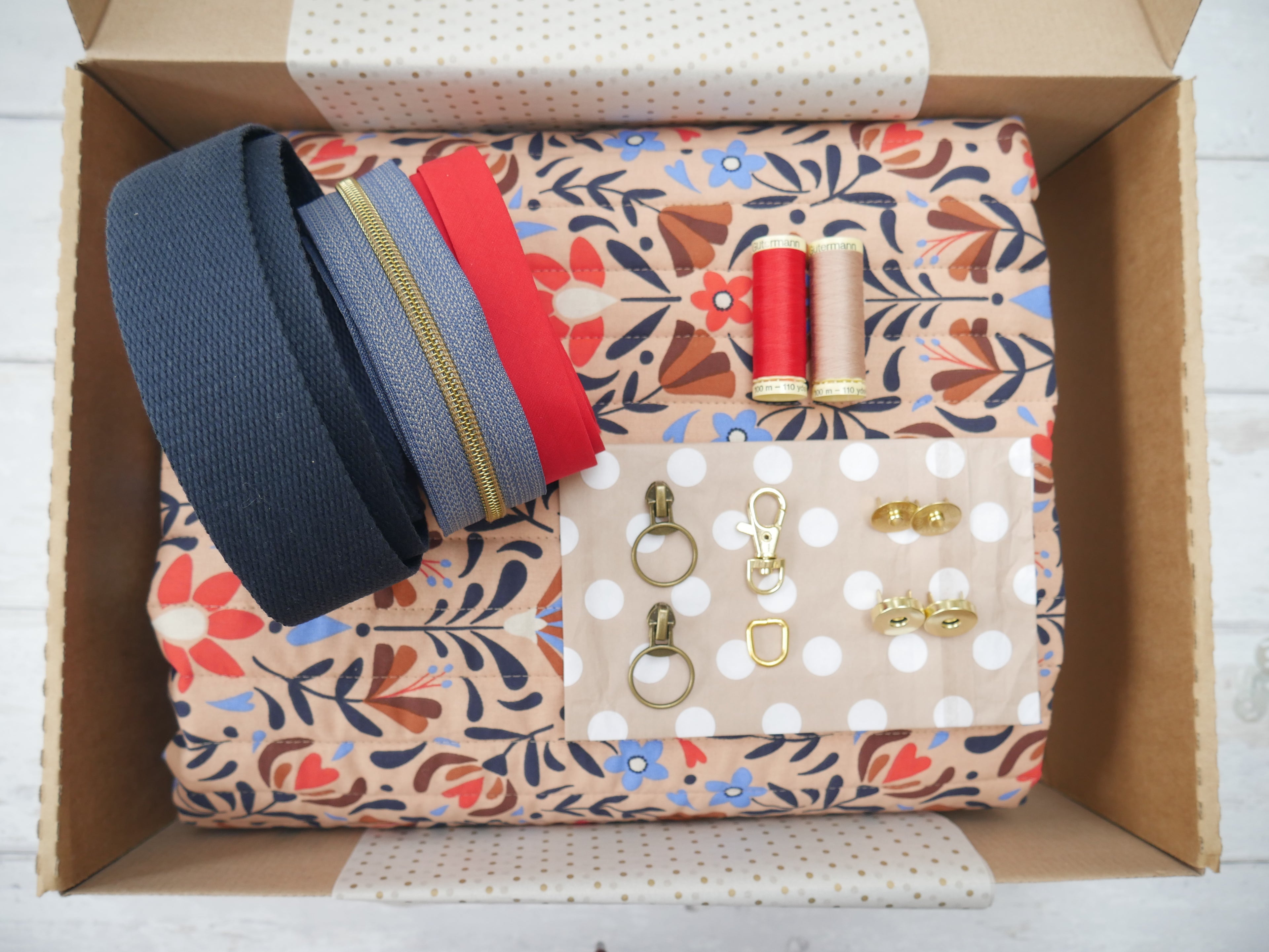 Bella Quilted Bag Kit - Lafleur Quilted Cotton-Sewing Kit-Flying Bobbins Haberdashery