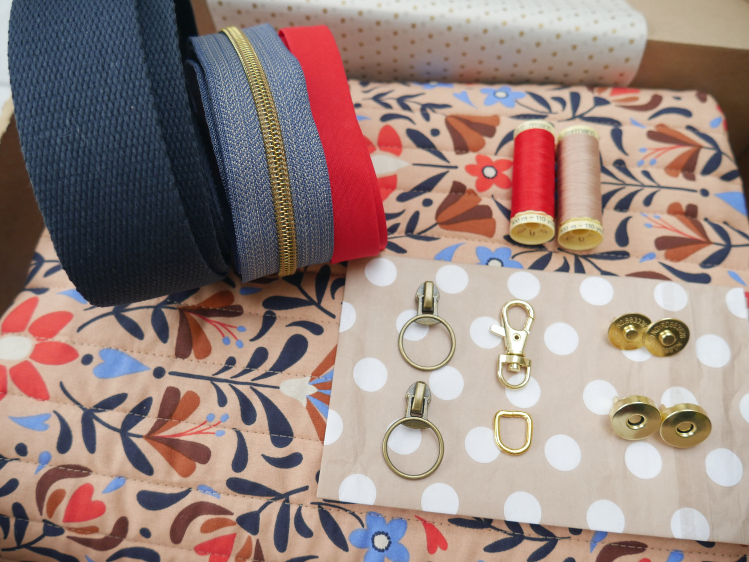 Bella Quilted Bag Kit - Lafleur Quilted Cotton-Sewing Kit-Flying Bobbins Haberdashery