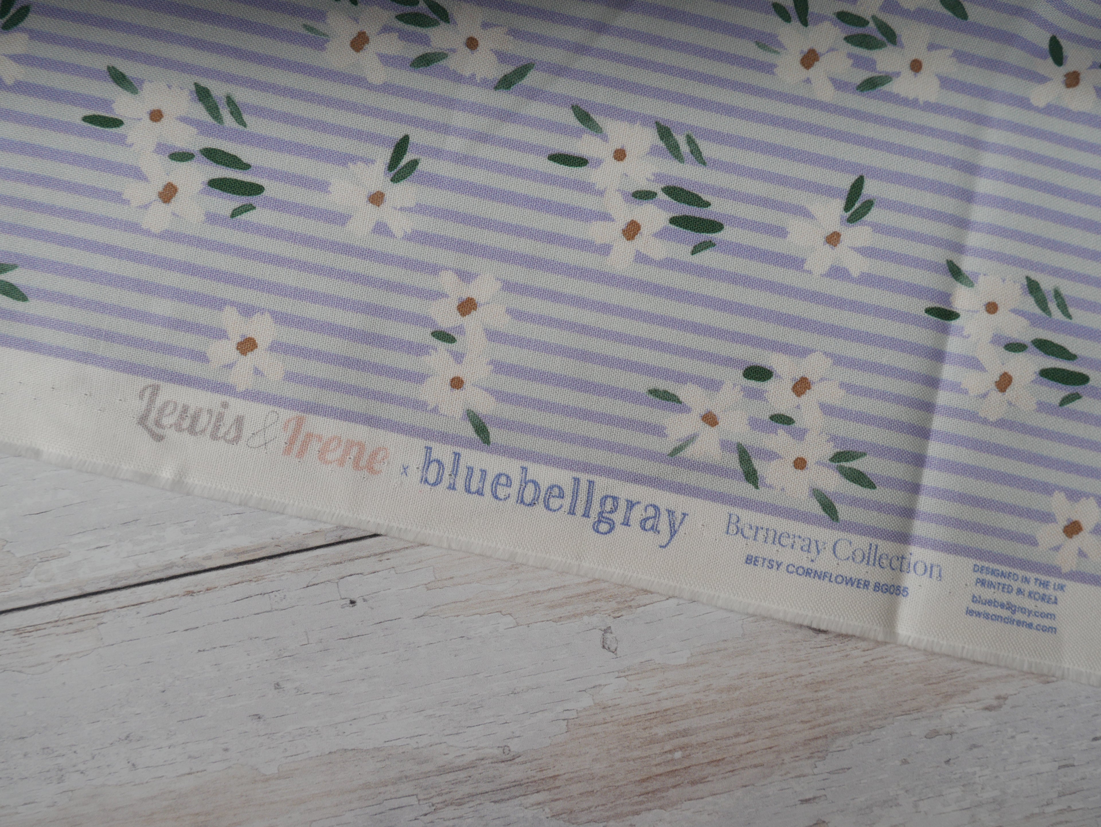 Lewis &amp; Irene Betsy Cornflower Printed Cotton by Bluebellgray-Cotton Fabric-Flying Bobbins Haberdashery