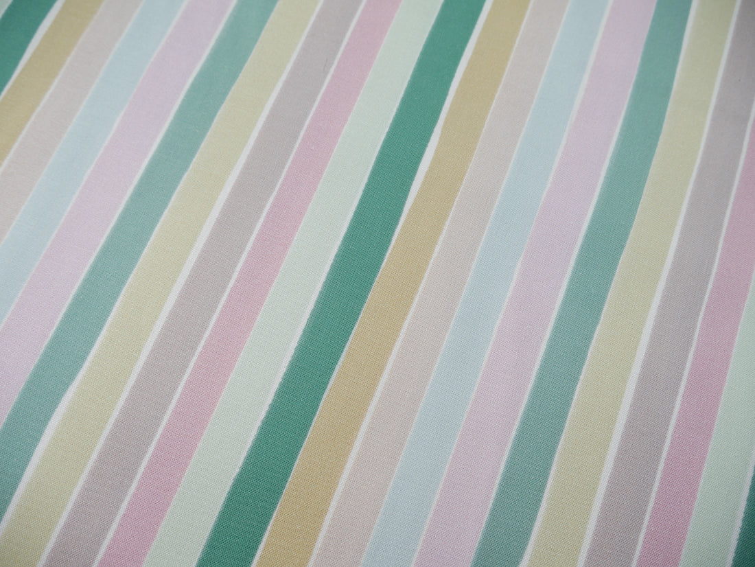Lewis &amp; Irene Summer Stripes Printed Cotton by Bluebellgray-Cotton Fabric-Flying Bobbins Haberdashery