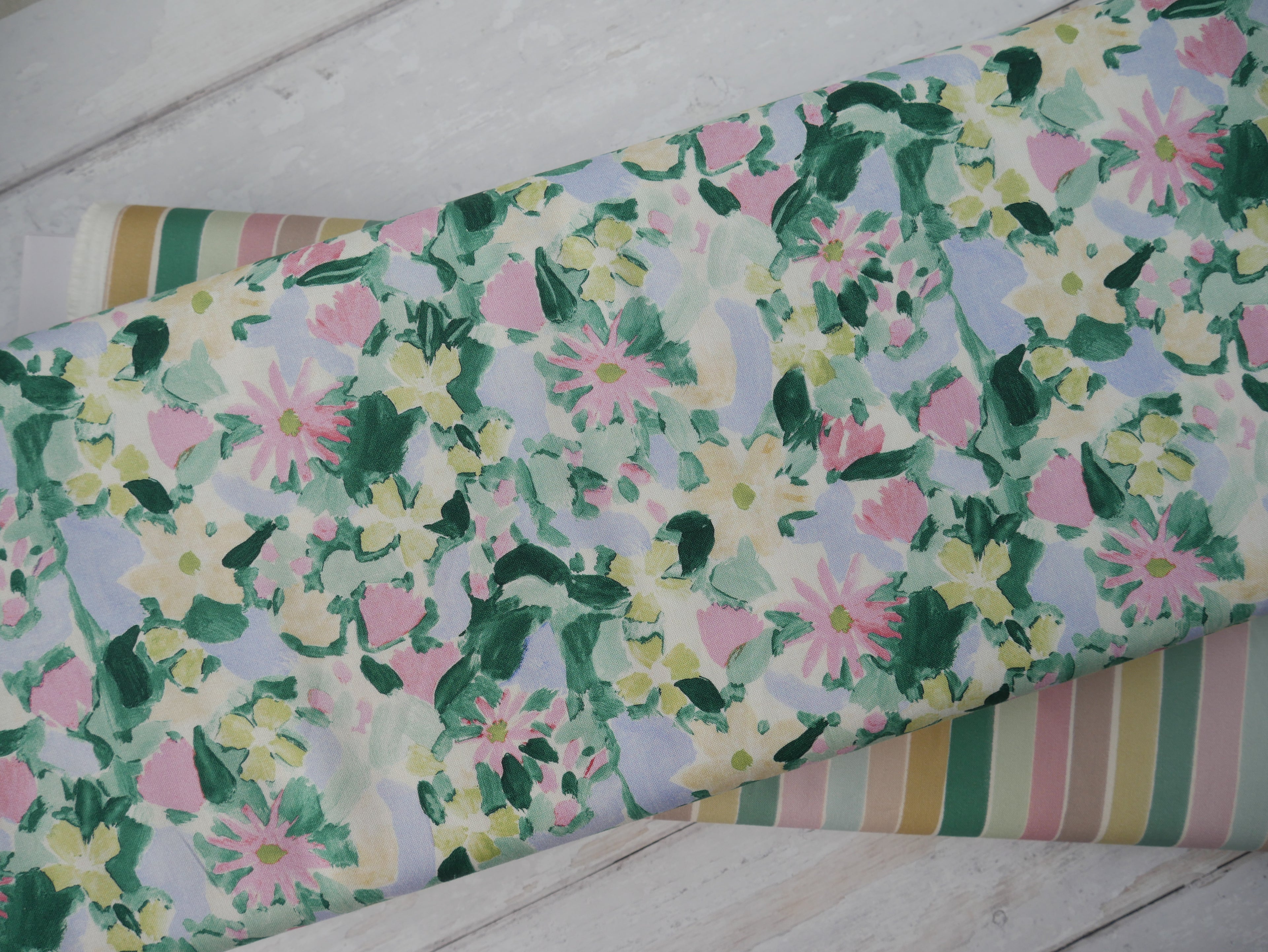 Lewis &amp; Irene Summer Stripes Printed Cotton by Bluebellgray-Cotton Fabric-Flying Bobbins Haberdashery