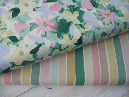 Lewis &amp; Irene Summer Stripes Printed Cotton by Bluebellgray-Cotton Fabric-Flying Bobbins Haberdashery