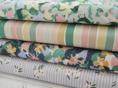 Lewis &amp; Irene Summer Stripes Printed Cotton by Bluebellgray-Cotton Fabric-Flying Bobbins Haberdashery