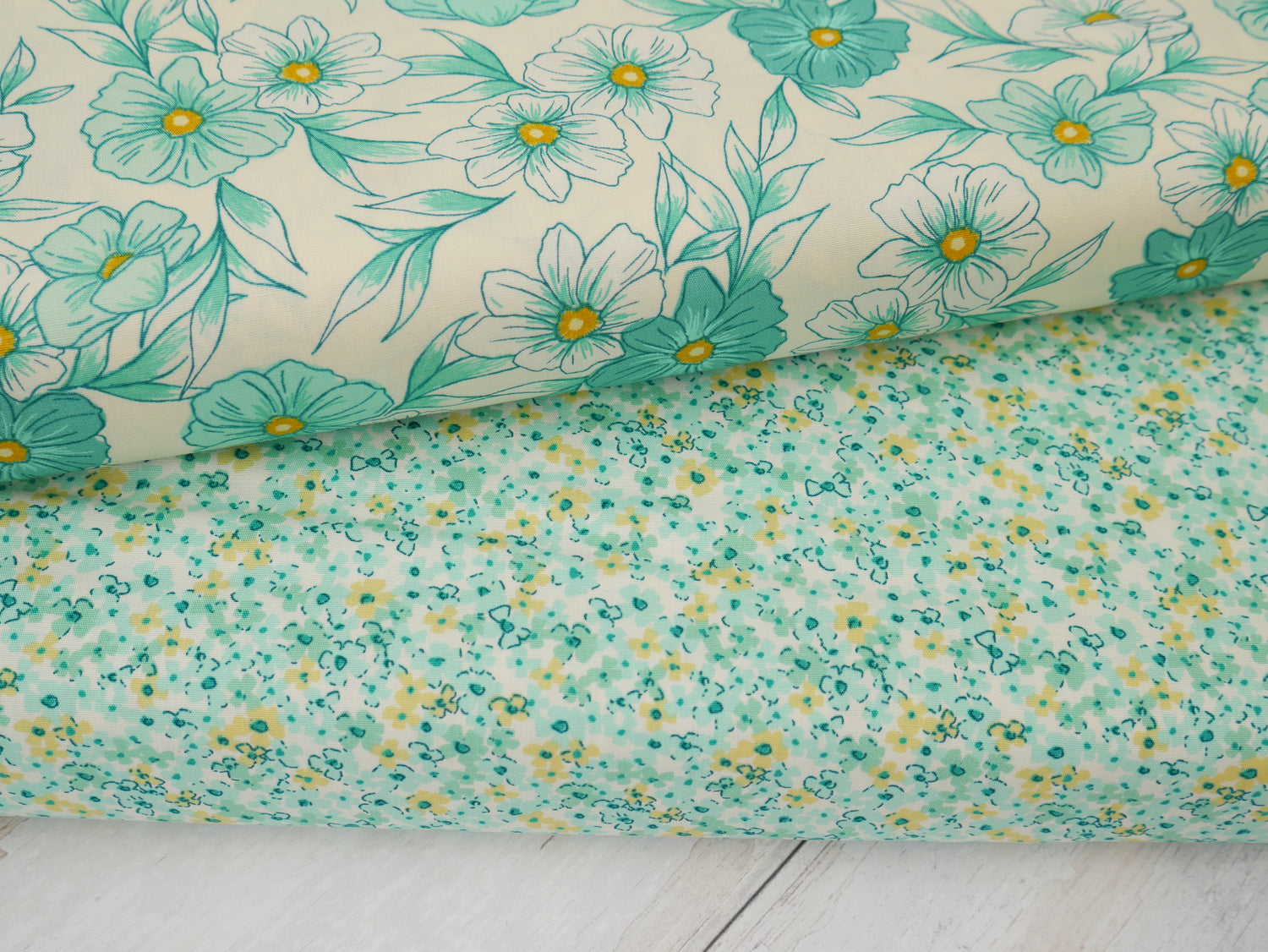 Art Gallery Fabrics Tinted Blooms Lagoon from Bloomcore-Cotton Fabric-Flying Bobbins Haberdashery