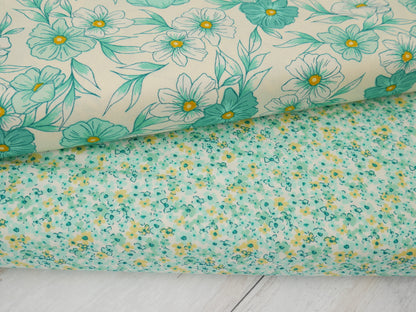 Art Gallery Fabrics Tinted Blooms Lagoon from Bloomcore-Cotton Fabric-Flying Bobbins Haberdashery