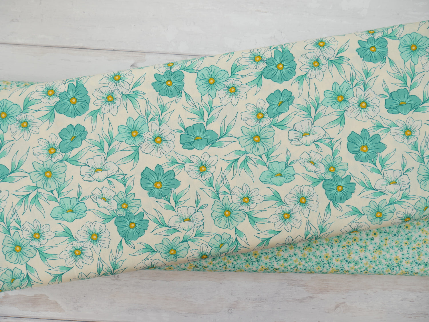 Art Gallery Fabrics Tinted Blooms Lagoon from Bloomcore-Cotton Fabric-Flying Bobbins Haberdashery