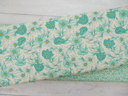 Art Gallery Fabrics Tinted Blooms Lagoon from Bloomcore-Cotton Fabric-Flying Bobbins Haberdashery