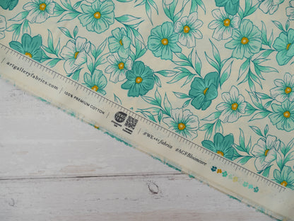Art Gallery Fabrics Tinted Blooms Lagoon from Bloomcore-Cotton Fabric-Flying Bobbins Haberdashery