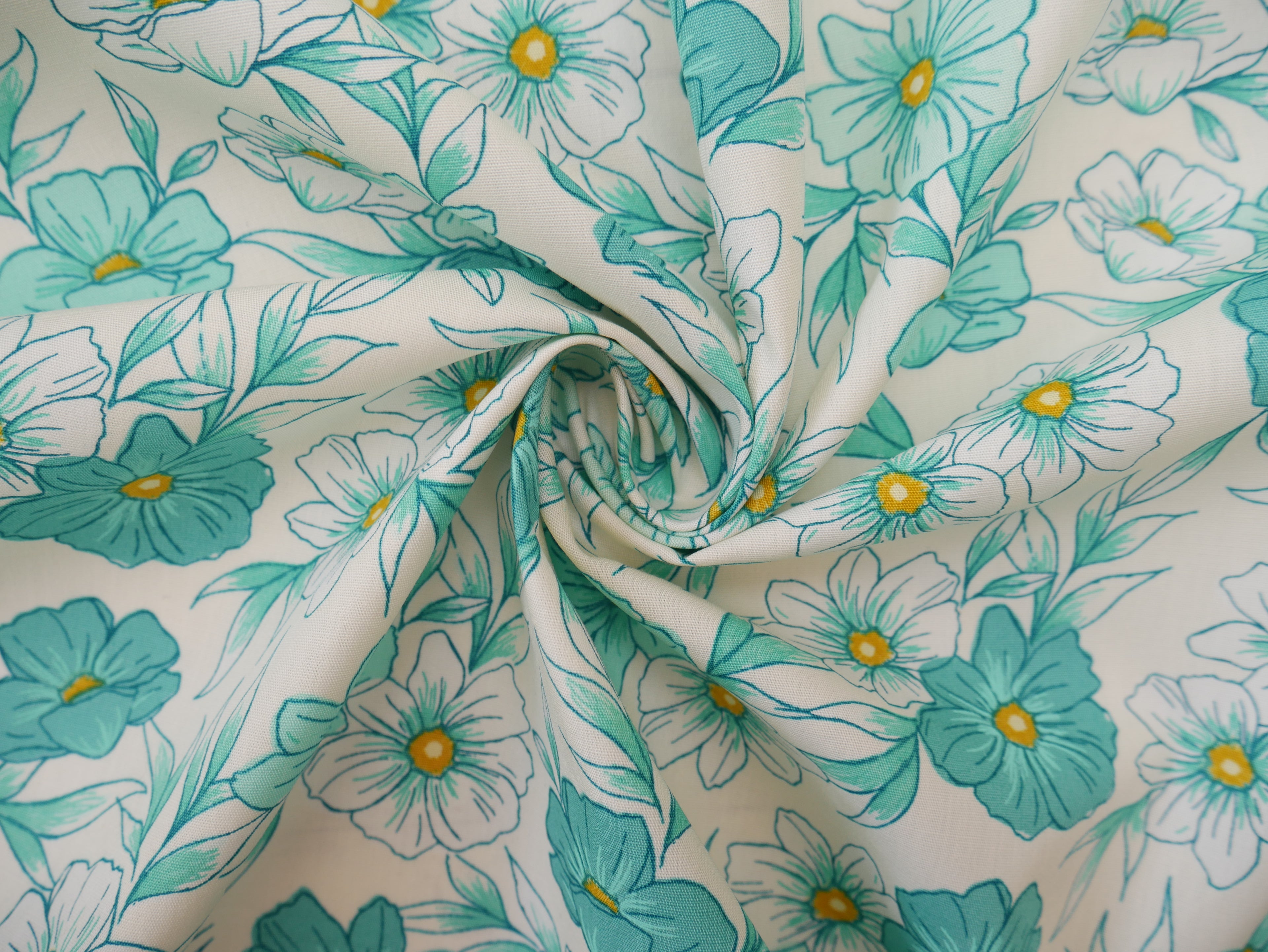 Art Gallery Fabrics Tinted Blooms Lagoon from Bloomcore-Cotton Fabric-Flying Bobbins Haberdashery