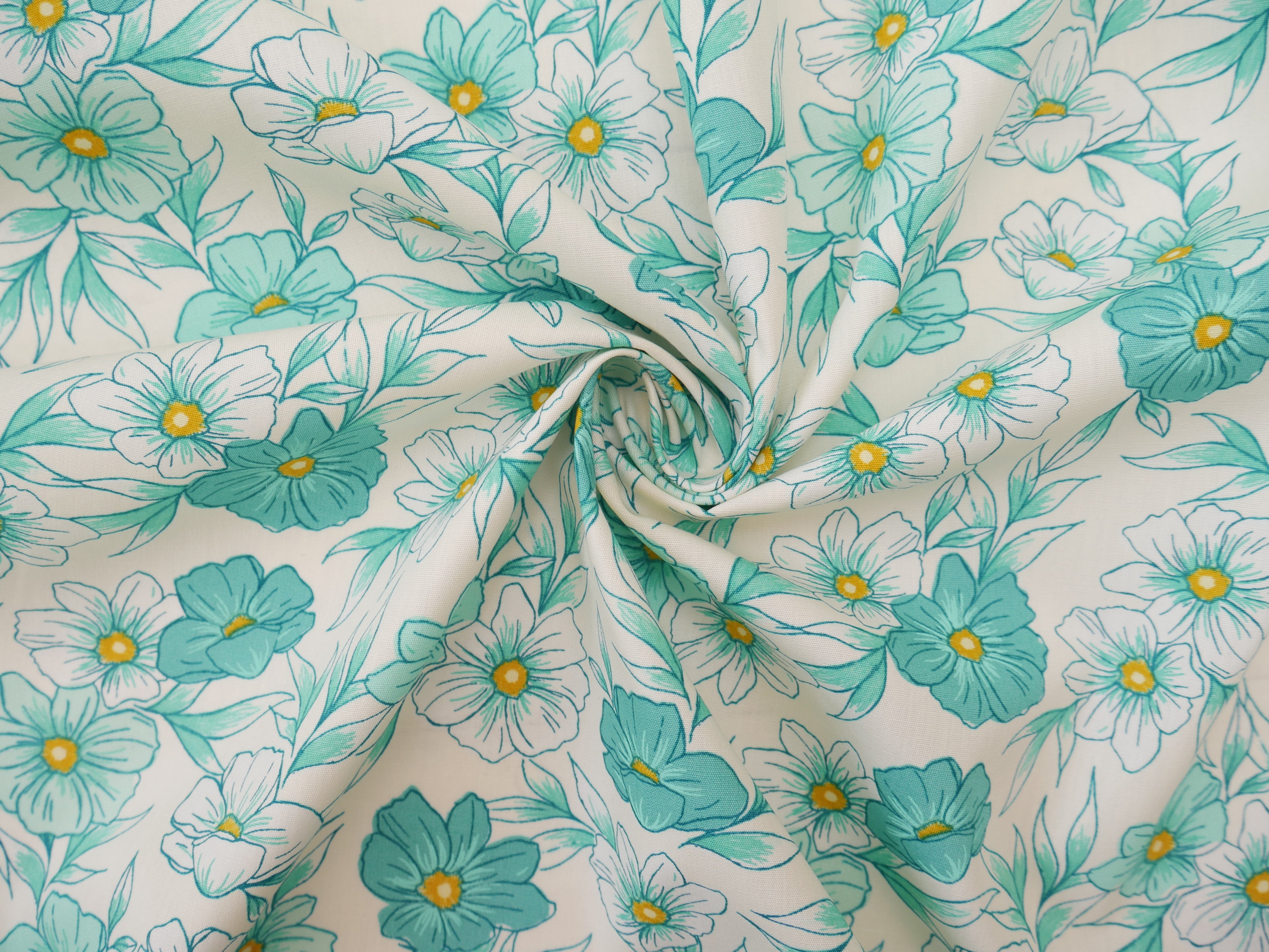 Art Gallery Fabrics Tinted Blooms Lagoon from Bloomcore-Cotton Fabric-Flying Bobbins Haberdashery