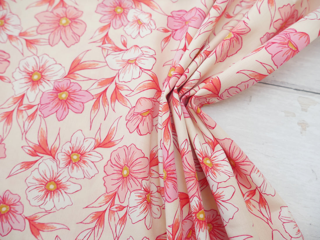 Art Gallery Fabrics Tinted Blooms Blush from Bloomcore-Cotton Fabric-Flying Bobbins Haberdashery