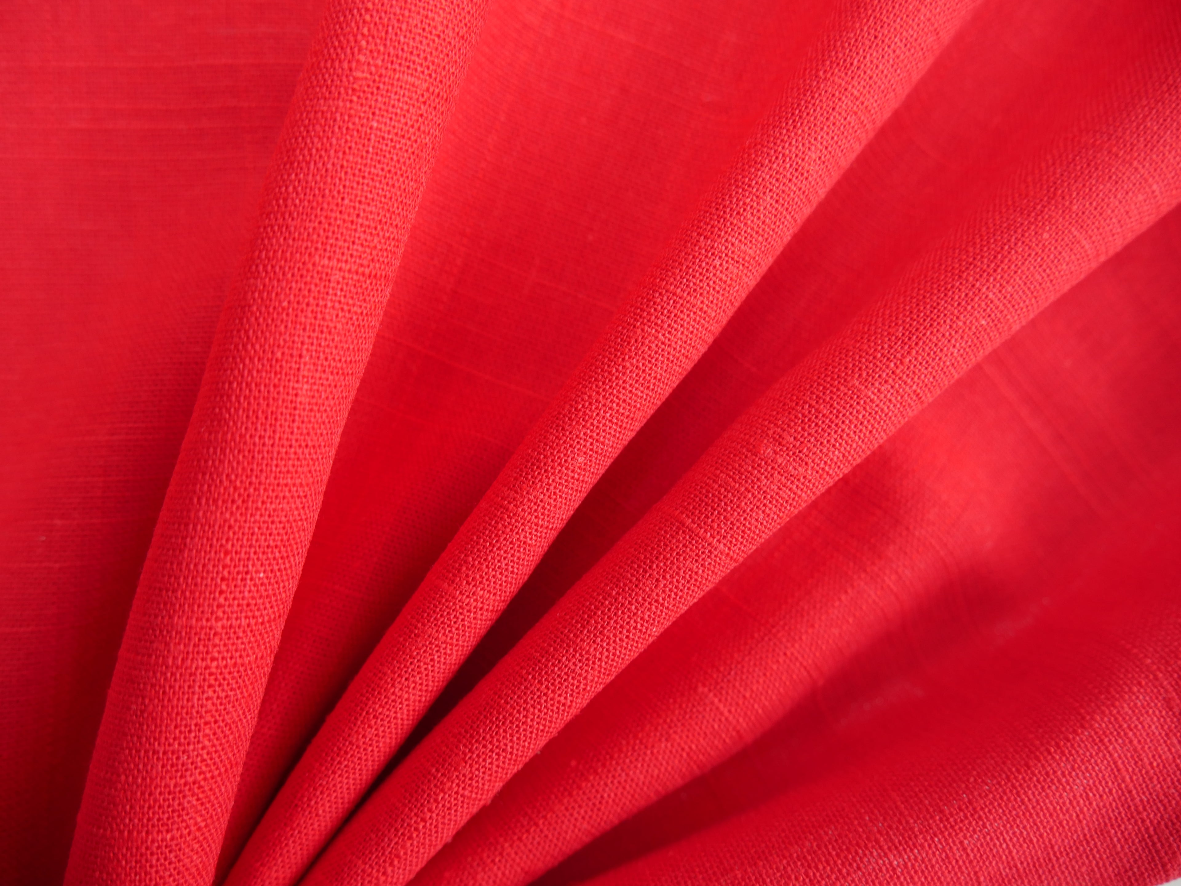 Linen Viscose in Red-Fabric-Flying Bobbins Haberdashery